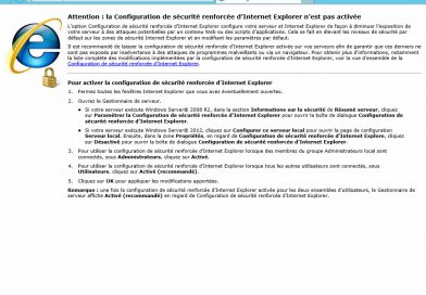 Désactiver la sécurité renforcé Windows 2012 serveur